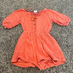 Knox Rose Kids Romper in Warm Coral